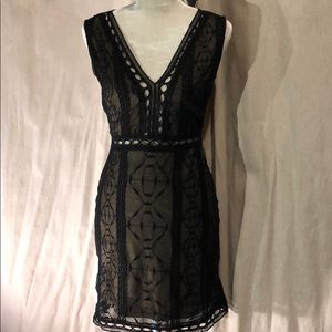 BÄCIO • black and nude lace dress